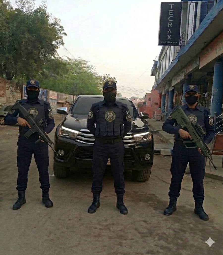 Guards with vehicle