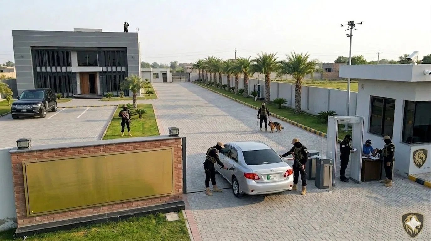 Security checkpoint aerial view